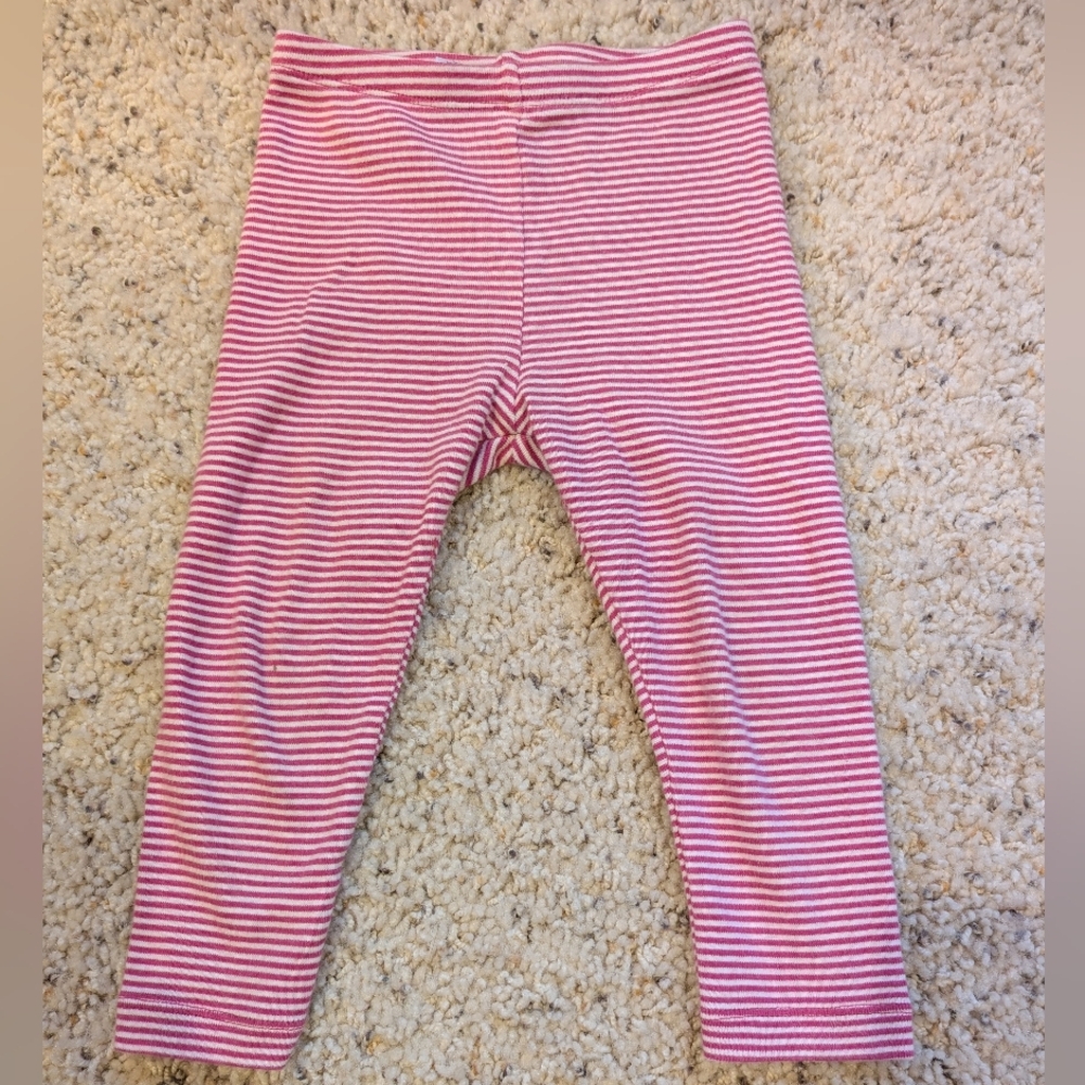 Tea Collection Pink and White Striped Leggings